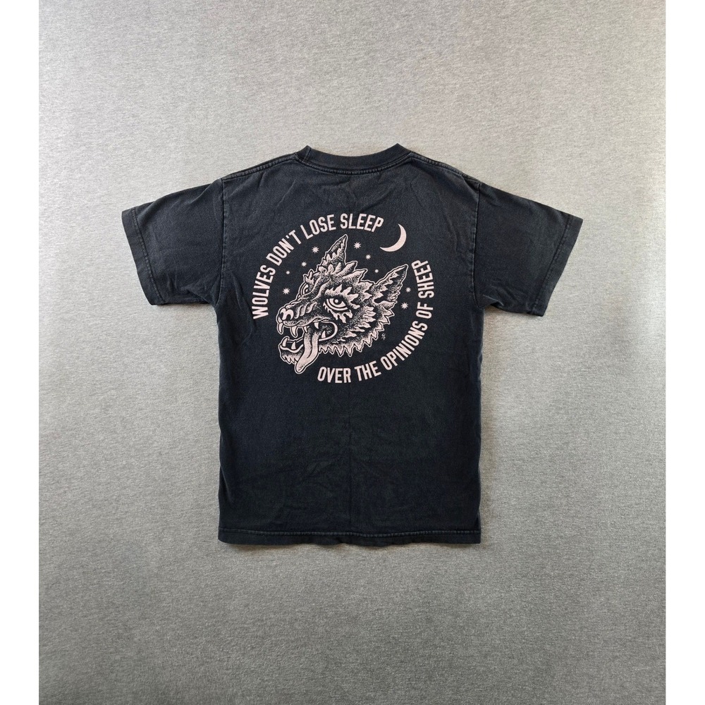 Lurking Class Graphic T-Shirt‎ Mens Small Black Wolf Sketchy Tank Short Sleeve